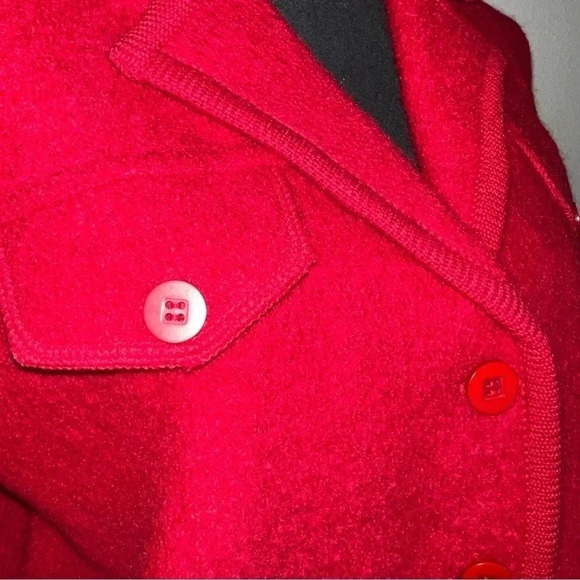 Eminent by Lisa Women’s Red 100% Boiled Wool Jacket Coat Size: Medium - Picture 5 of 9